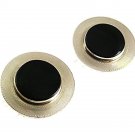 Vintage Silvertone & Black  1 1/4" Cufflinks By DESTINO 73117