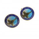 Silver Tone Blue Gray Ching-Kuo I.D.F. Mutilrole Plane Cufflinks Unbranded 12415