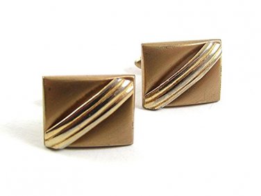 Vintage Brushed Goldtone Cufflinks By SWANK 101717