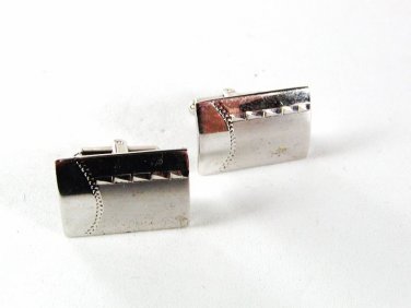 Vintage Sterling Silver Dressy Cufflinks Unbranded 41416