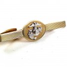 Vintage Gold Tone & Silver Tone MARINE Tie Clasp Marked O.E.C. 7-76 3117