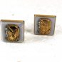 Vintage Goldtone Silvertone Greek Warriors Cufflinks by ANSON 31116
