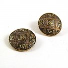 Vintage Damascene Goldtone Black Cufflinks 10217