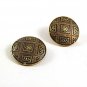 Vintage Damascene Goldtone Black Cufflinks 10217
