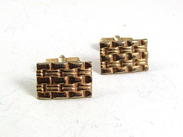 Goldtone Vintage Cufflinks By ANSON PAT PEND 102417