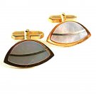 Vintage Goldtone Mother of Pearl Cufflinks By CM 81217