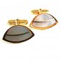 Vintage Goldtone Mother of Pearl Cufflinks By CM 81217