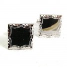 Vintage Shield Silvertone Monogrammable Cufflinks By ANSON 102417