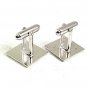 Vintage Shield Silvertone Monogrammable Cufflinks By ANSON 102417