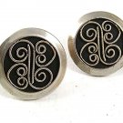 1970'S Silvertone & Black Cufflinks 51817