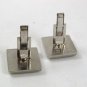 Vintage Slvertone & Red Rhinestones Cufflinks 31517