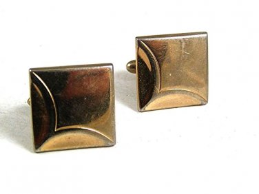 Vintage Square Goldtone Cufflinks By SWANK 102817