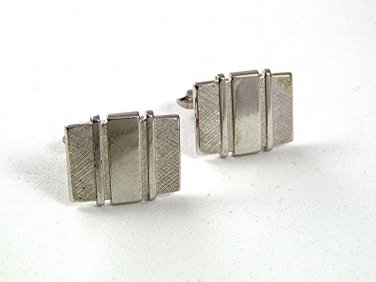 Mid Century Modern Silvertone Cufflinks By SWANK 51917