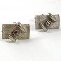 Vintage Silvertone & Aurora Borealis Cufflinks 51917