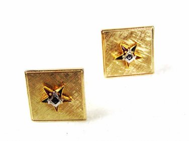Goldtone Silvertone Red Blue Masonic Cufflinks Unbranded 32616
