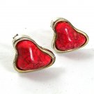 Vintage Silvertone & Pink or Red Cufflinks Pat. 2472958 31517