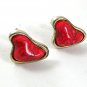 Vintage Silvertone & Pink or Red Cufflinks Pat. 2472958 31517