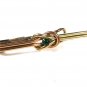 1950's Goldtone Green Tie Clasp Unbranded 82015