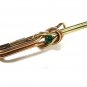 1950's Goldtone Green Tie Clasp Unbranded 82015