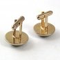 Vintage Goldtone & Green Cufflinks By HICKOK USA 6117