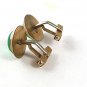Vintage Goldtone & Green Cufflinks By SWANK 6217