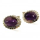 Vintage Silvertone & Amythest Cufflinks 6117