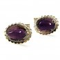 Vintage Silvertone & Amythest Cufflinks 6117