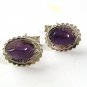 Vintage Silvertone & Amythest Cufflinks 6117