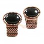 Vintage 1970's Goldtone & Black Wrap Around Cufflinks 101817