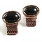 Vintage 1970's Goldtone & Black Wrap Around Cufflinks 101817