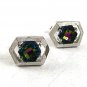 Vintage Silvertone Watermelon Green Cufflinks By SWANK 101217