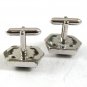 Vintage Silvertone Watermelon Green Cufflinks By SWANK 101217