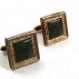 Vintage Sterling Silver & Green Jadite Cufflinks By S In Shield 12617