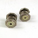 Art Deco Mother Pearl Silvertone & Rhinestone Snap Link Cufflinks 52917