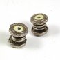 Art Deco Mother Pearl Silvertone & Rhinestone Snap Link Cufflinks 52917