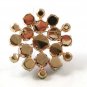 Vintage Silver Tone Rainbow of Colors Rhinestones Brooch 121216