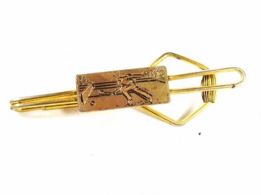 Vintage Gold Tone Tennis Player Tie Clasp By SWANK KLIP 51016