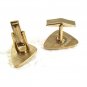 Vintage Triangle Goldtone Faux Pearl Cufflinks 81017