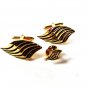 Vintage Gold Tone Cufflinks & Tie Tac By SWANK 6816