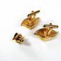 Vintage Gold Tone Cufflinks & Tie Tac By SWANK 6816