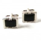 Silvertone & Black Cufflinks By S Above A V 42616