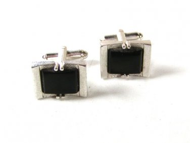 Silvertone & Black Cufflinks By S Above A V 42616