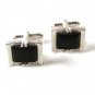 Silvertone & Black Cufflinks By S Above A V 42616