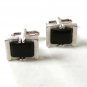 Silvertone & Black Cufflinks By S Above A V 42616