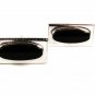 Silvertone & Black Cufflinks Unbranded 3716
