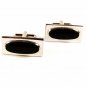 Silvertone & Black Cufflinks Unbranded 3716