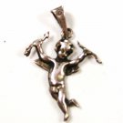 Sterling Silver Cupid W Arrow & Bow Pendant Unbranded Made In Mexico 10715