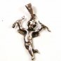 Sterling Silver Cupid W Arrow & Bow Pendant Unbranded Made In Mexico 10715