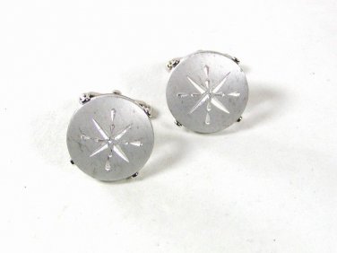 Vintage Silver Tone Snow Flake Cufflinks Unbranded 7516