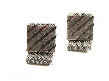 Vintage 1970's Silvertone Wrap Around Cufflinks 101817